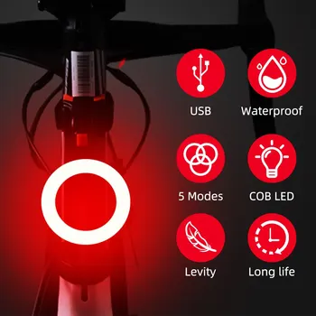 Задний фонарь велосипеда с несколькими режимами освещения, перезаряжаемый USB светодиодный велосипедный фонарь, вспышка задних фонарей для подседельного штыря Mtb велосипеда