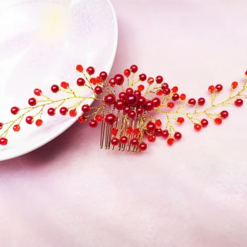 Свадебный головной цветок, Хрустальные жемчужные гребни для волос для невест, женские головные украшения ручной работы, свадебные заколки для волос, ювелирные аксессуары