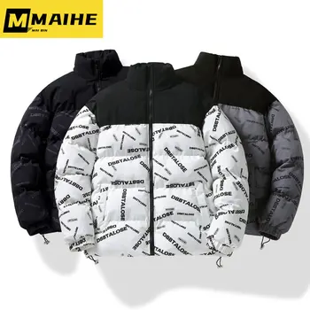 2023 Мужская куртка Новый бренд Tide, утолщенная хлопковая куртка, Мужская Корейская версия пуховой хлопковой куртки, зимняя куртка с подкладкой