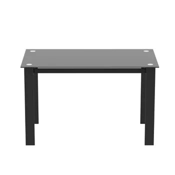 Обеденный стол\  Безопасный и простой в уходе \ Многофункциональный стол для столовой и гостиной из черного стекла [на складе в США]