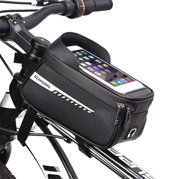 Новая велосипедная сумка для телефона, сумка для передней балки велосипеда по горному шоссе, Велосипедные сумки, Трансграничный мобильный телефон, водонепроницаемая седельная сумка