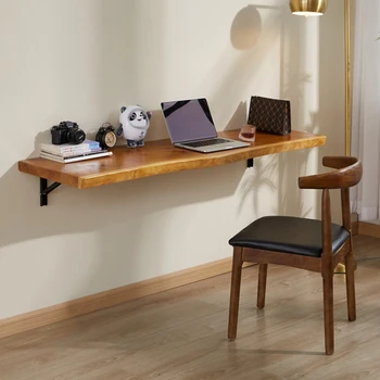 Деревянный настенный складной обеденный стол для экономии места, простые компьютерные столы с неровными краями, mesa, мебель для гостиной в скандинавском стиле