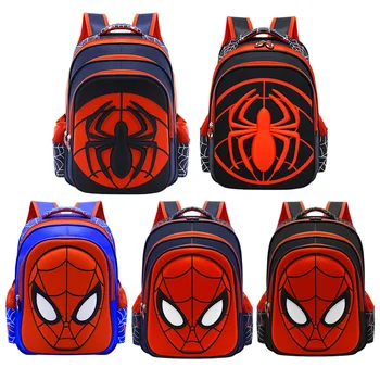 Школьная сумка Человека-паука Капитан Америка Дети 3d Милый Дизайн Аниме Фигурка Рюкзак Мальчики Младшего школьного возраста Детский сад Подарок