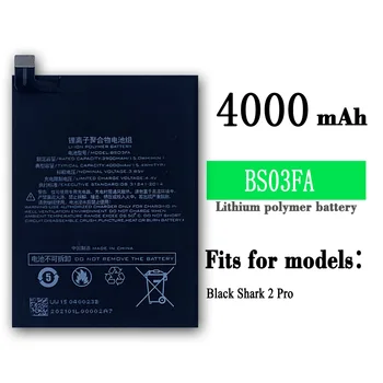 Оригинальный аккумулятор BS03FA для Xiaomi Black Shark 2 Pro, замена чехла, высококачественные литий-ионные аккумуляторы емкостью 4000 мАч, новые аккумуляторы + инструмент