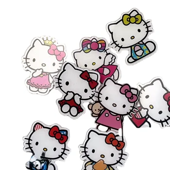 Брошь Hello Kitty Булавка Акриловая Студенческая Милая Мультяшная Креативная Бижутерия Школьная Сумка Кулон Значок Подарок Девушке Оптовые Аксессуары