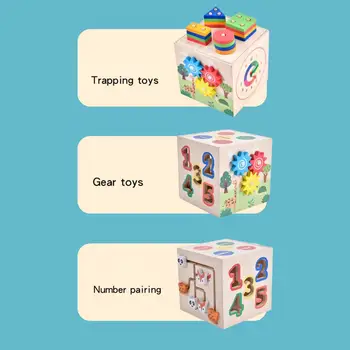 Набор деревянных блоков для тренировки мозга для младенцев Многофункциональный деревянный ящик для интеллекта Игрушки для мозга ребенка для младенцев