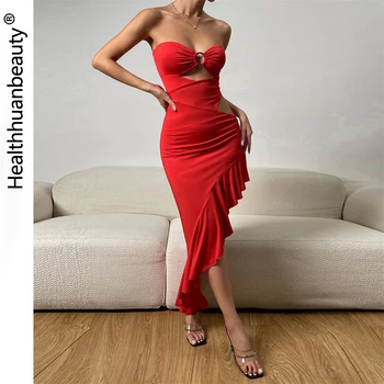 HBD1045 Новый дизайн костюмов, юбка для косплея, красная сексуальная облегающая одежда для взрослых женщин, длинное платье