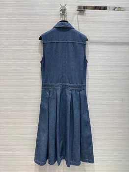 2023 новое модное джинсовое платье с жилетом для подиума высокого качества