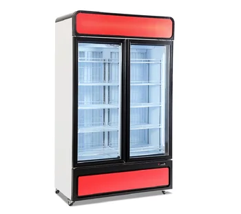 витрина холодильника для напитков в супермаркете, боковые холодильники со стеклянной дверцей