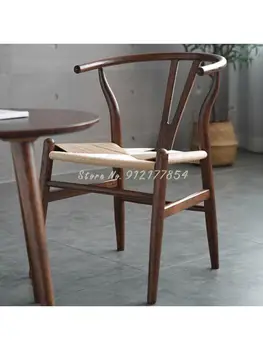Y Стул из массива дерева, новый китайский стул, современный минималистичный скандинавский обеденный стул, кресло для отдыха, плетеное кресло, стул с поперечными рычагами из белого дуба