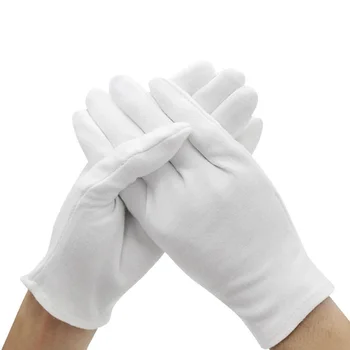 12 Пар Белых перчаток, инспекционные Хлопчатобумажные Рабочие Перчатки, Ювелирные изделия, Легкие, Высокое Качество