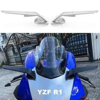 Для Yamaha YZF R1 2020 2021 2022, Новые аксессуары для мотоциклов, зеркало заднего вида, Ветровое крыло, Регулируемые вращающиеся боковые зеркала