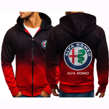 Alfa Romeo 2023, Мужская Новая весенне-осенняя куртка, повседневное пальто с градиентным принтом в стиле Харадзюку, толстовки