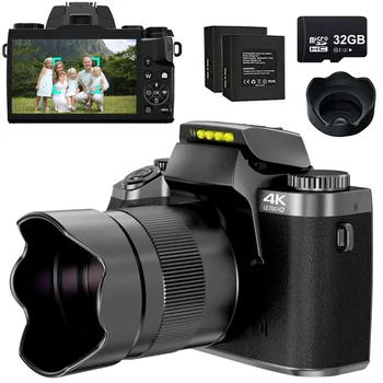 KOMERY YouTube DSLR Видеокамера 4K HD Camera Видеокамера 64MP Потоковая Камера С Автофокусировкой 4,0 