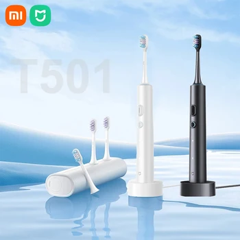 Xiaomi MIJIA T501 Звуковая электрическая зубная щетка, перезаряжаемая через USB, для отбеливания зубов, Ультразвуковые Зубные щетки, Водонепроницаемая зубная щетка IPX7