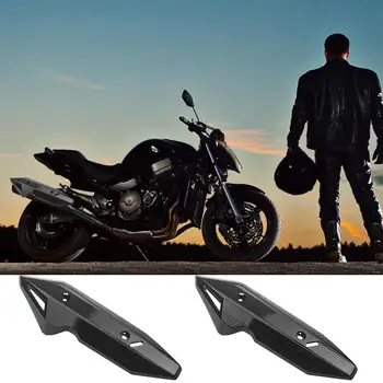 Универсальный мотоцикл, черный ABS, Крышка теплозащитного экрана выхлопной трубы, Защита глушителя, Аксессуары для мотоциклов, Защита от ожогов