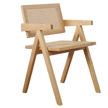 Деревянные обеденные стулья в скандинавском стиле, Плетеное кресло, высокие стулья для гостиной, Индивидуальное кресло, мебель для дома Sillas De Comedor
