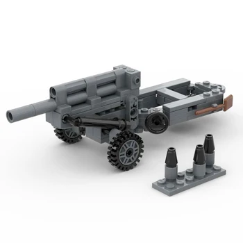 M102 105-мм гаубица Военное оружие Строительный блок Игрушка Сборная модель Креативные подарки для детей с 2 солдатами