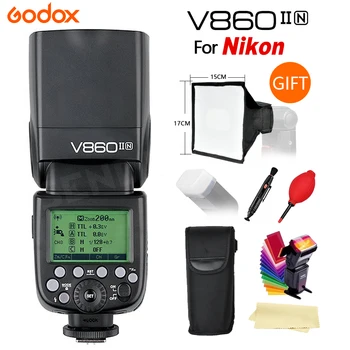 Godox V860II TTL Вспышка Speedlite с Литий-ионным Аккумулятором для Nikon D5300 6D Беспроводная Вспышка 2000 мАч + Подарочный Набор Аксессуаров Для Вспышек