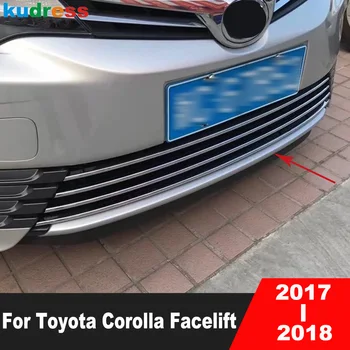 Отделка переднего нижнего бампера для Toyota Corolla Facelift 2017 2018 Хромированная Нижняя решетка радиатора автомобиля, Решетка для гриля, Внешние Аксессуары