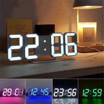 Xiaomi Mijia 3D светодиодные цифровые часы Настенный декор Со светящимся ночным режимом Регулируемые Электронные Настольные Часы Настенное украшение гостиной