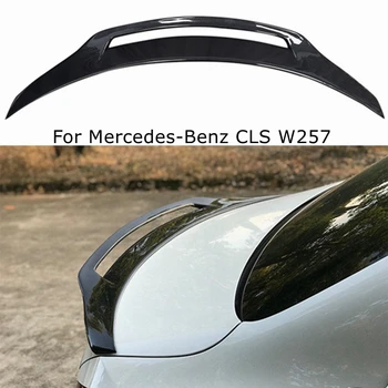 Для Mercedes-Benz CLS W257 GT Style задний спойлер из углеродного волокна, крыло багажника 2018-2023, FRP, черный кованый карбон