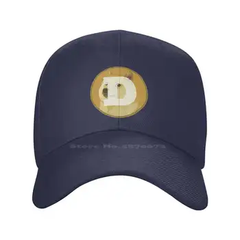 Графическая печать логотипа Dogecoin, повседневная джинсовая кепка, Вязаная шапка, Бейсболка