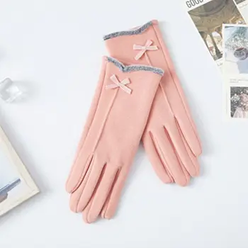 Немецкая бархатная кожаная этикетка на полный палец, Осенне-зимние перчатки, женские уличные перчатки, модные перчатки для вождения, перчатки с сенсорным экраном