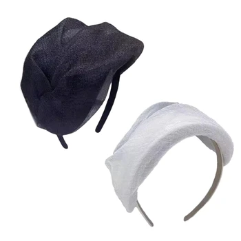 Накройте Белую головную повязку для дам Французская шляпа из полушерсти Женская лента для волос