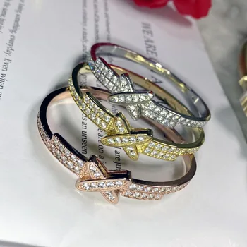 Модный Геометрический браслет с Цирконием и браслеты Для женщин, манжета с кристаллами, браслеты X-образной формы, свадебные украшения для вечеринок ZK30