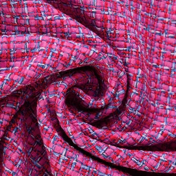 Популярная осенняя твидовая ткань из специальной пряжи пурпурного цвета, классическая женская одежда, материал для шитья своими руками, Текстиль, ручная работа по метру