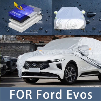 Для Ford Evos Наружная защита, полные автомобильные чехлы, снежный покров, Солнцезащитный козырек, Водонепроницаемые Пылезащитные внешние автомобильные аксессуары