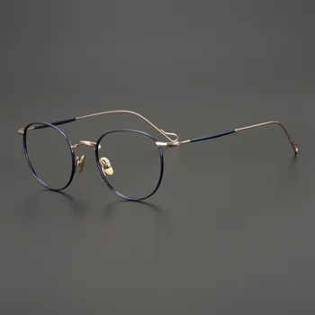 Женские очки для чтения при близорукости из чистого титана, Тонкое лицо, Классические персонализированные очки в ретро-оправе, мужские дизайнерские оптические очки