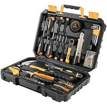 XMSJ toolbox для механики, набор инструментов из 100 предметов, набор инструментов для домашнего ремонта, пластиковый ящик для инструментов с обычным набором бытовых ручных инструментов