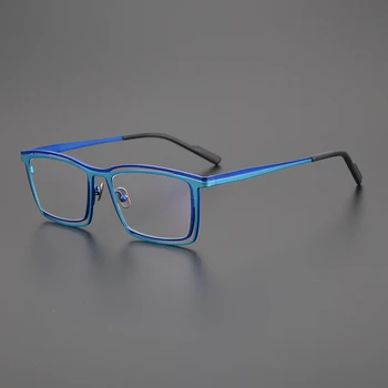 Высококачественная оправа для очков в стиле ретро из чистого титана, мужские классические и модные квадратные оптические очки, женские очки для чтения при близорукости.