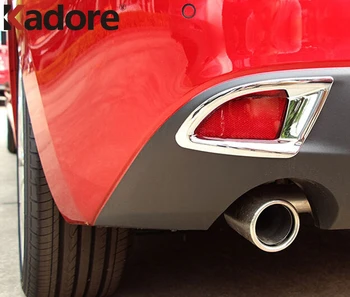 Для Mazda 3 Axela Хэтчбек 2014 2015 2016 Хромированный Автомобильный Задний Бампер Противотуманный Фонарь Крышка Лампы Отделка Противотуманных Фар Рамка Планки Аксессуары