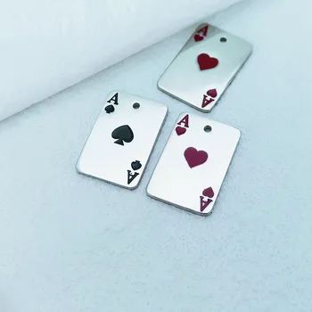 Подвески Poker A для изготовления ювелирных изделий Никогда не выцветают Подвески из нержавеющей стали оптом Материалы для ожерелья-брелока ручной работы