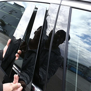 Стойки стойки автомобиля, накладка на дверное окно, декоративная наклейка, Внешние детали для Skoda Yeti 2010 2011 2012 2013 2014 2015 2016 2017