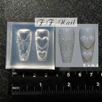1шт Китайский череп 3D акриловая форма для ногтей Украшения для ногтей DIY Силиконовые пластины для тиснения ногтей Изделия для ногтей