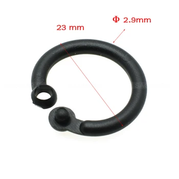 практичное черное пластиковое кольцо для раздвижной занавески для душа диаметром 23 мм, застегивающееся на кнопку-клипсу