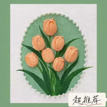 3945Ann-Тюльпан diy цифровая картина маслом масляная живопись акриловая цветочная живопись взрыв ручная пейзажная живопись