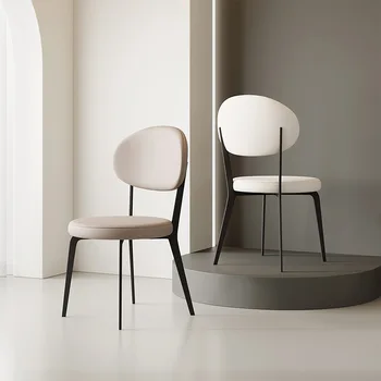 Современный минималистичный Дизайнерский стул, Высокое Кожаное кресло, Художественная гостиная, Мобильный офис, Спинка, Sillas Para Comedor, Мебель для дома