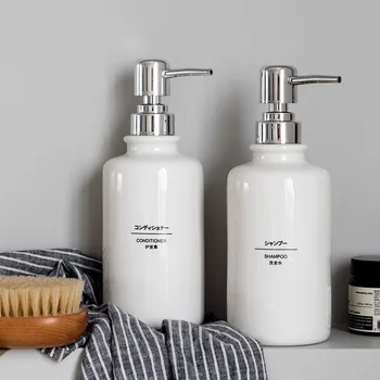 Скандинавская керамическая разделенная бутылка, современная бутылка для лосьона, дезинфицирующее средство для рук, кондиционер для волос, дозирующая бутылка, аксессуары для ванной комнаты