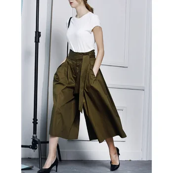 Новые женские брюки с широкими штанинами высокого класса на весну и лето