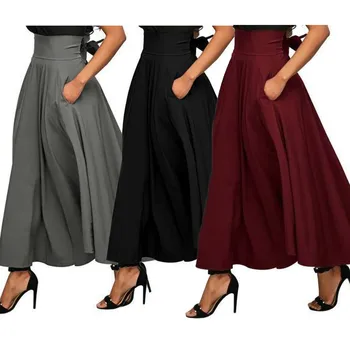 Элегантные юбки для женщин, вечерние, Облегающие, Длинные, Однотонные, Свободные, простые юбки, наряд для отдыха для женщин 2023 Faldas
