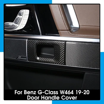 Для Mercedes-Benz G-Class W464 2019-2022 Внутренняя ручка двери из настоящего углеродного волокна, детали для украшения интерьера автомобиля