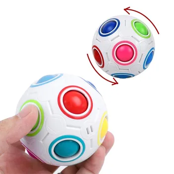 Magic Rubix Cube Радужный мяч Cube Скоростной футбольный мяч-головоломка, игрушки-непоседы для детей и взрослых, средство для снятия стресса, декомпрессионный мяч