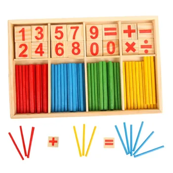 Детская деревянная счетная палочка, пособия для обучения математике Монтессори в детском саду, игрушка для раннего обучения с цифрами