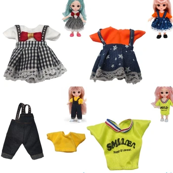 1 комплект кукольной повседневной милой одежды принцессы, аксессуары для костюмов, украшения в стиле ню, Разноцветные волосы, Подарочная игрушка для девочек без кукол 16 см