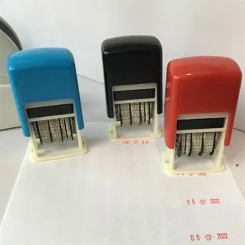 Регулируемые Универсальные Самоклеющиеся штампы с датой, мини-4 мм Ручка для автоматического возврата чернил, штамп для счета, Канцелярские принадлежности